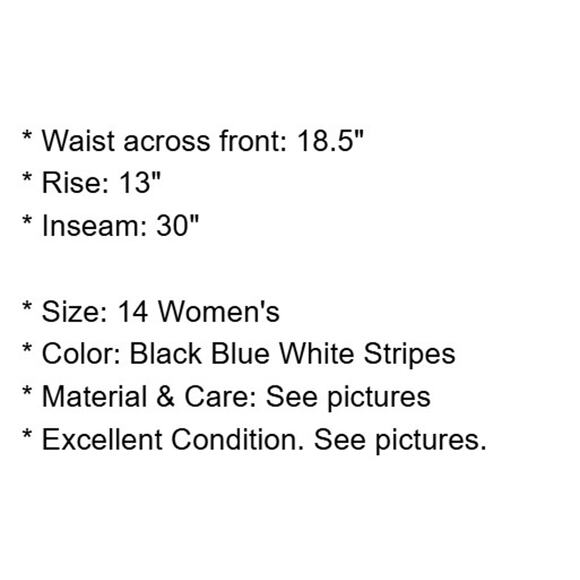 Tahari Dress Pants Womens 16 Black Blue Stripe Wide Leg Lightweight ASL - Picture 4 of 12